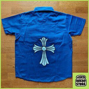 Indie Streetwear Brand from Los Angeles Eboniks Button Up Work Shirt Blue Small